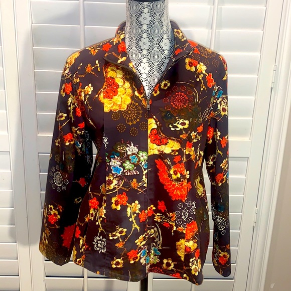 Chico's bohemian inspired Jacket with vibrates floral print. - Picture 5 of 8
